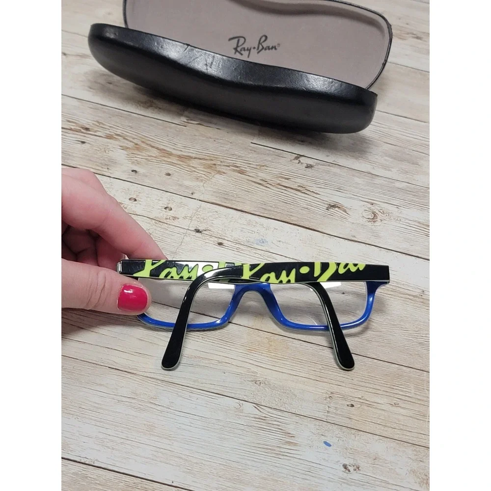 Ray-Ban RB1535 3600 Kids Eyeglasses Frames Black Blue 48-16-130 1132 w Hard Case